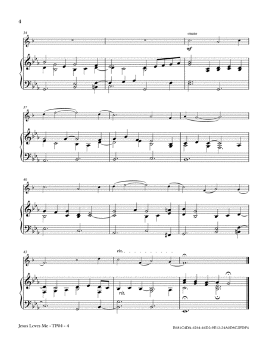 Jesus Loves Me Trumpet Solo scores gallery preview page 4