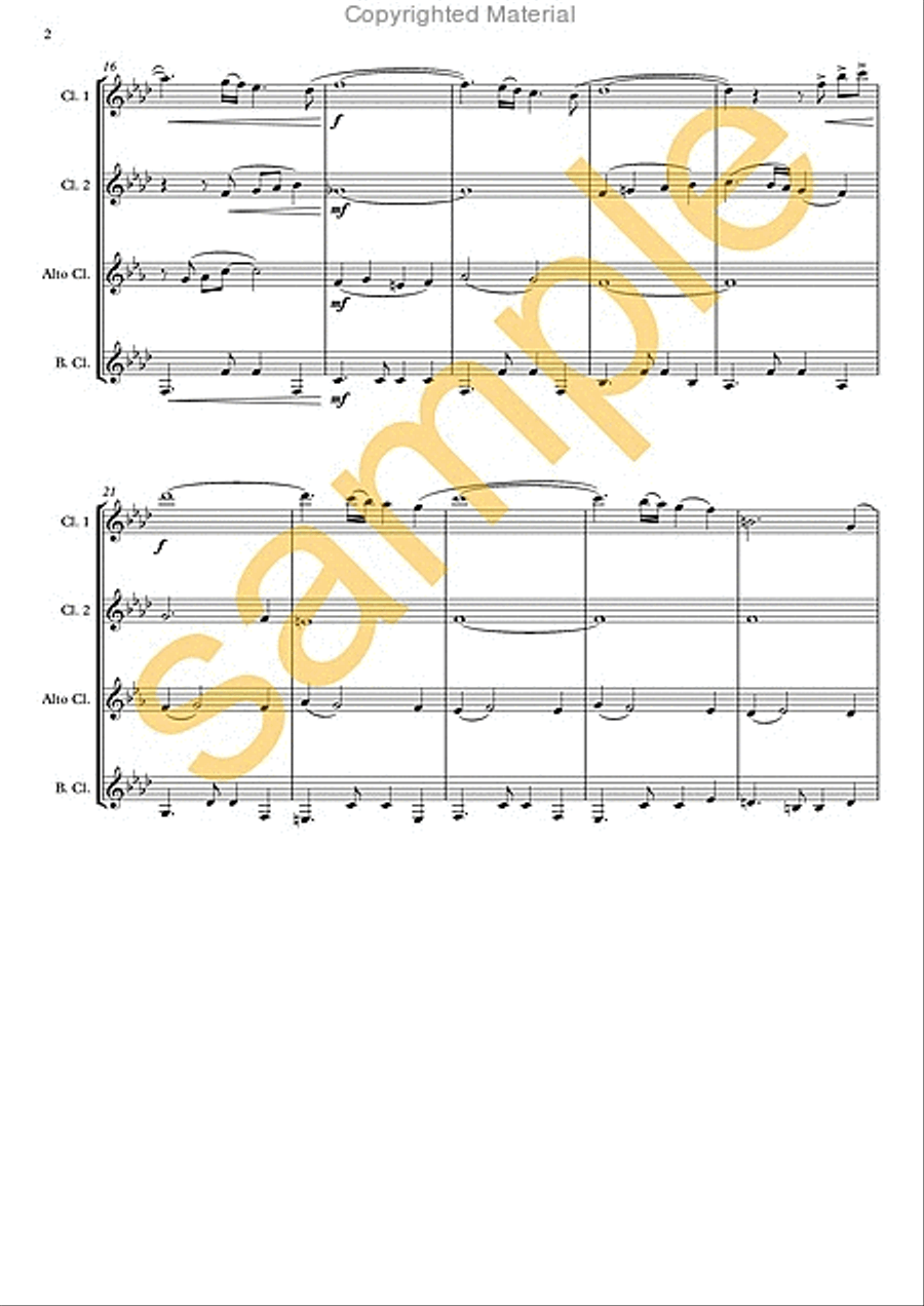 Oblivion Clarinet Quartet scores gallery preview page 3
