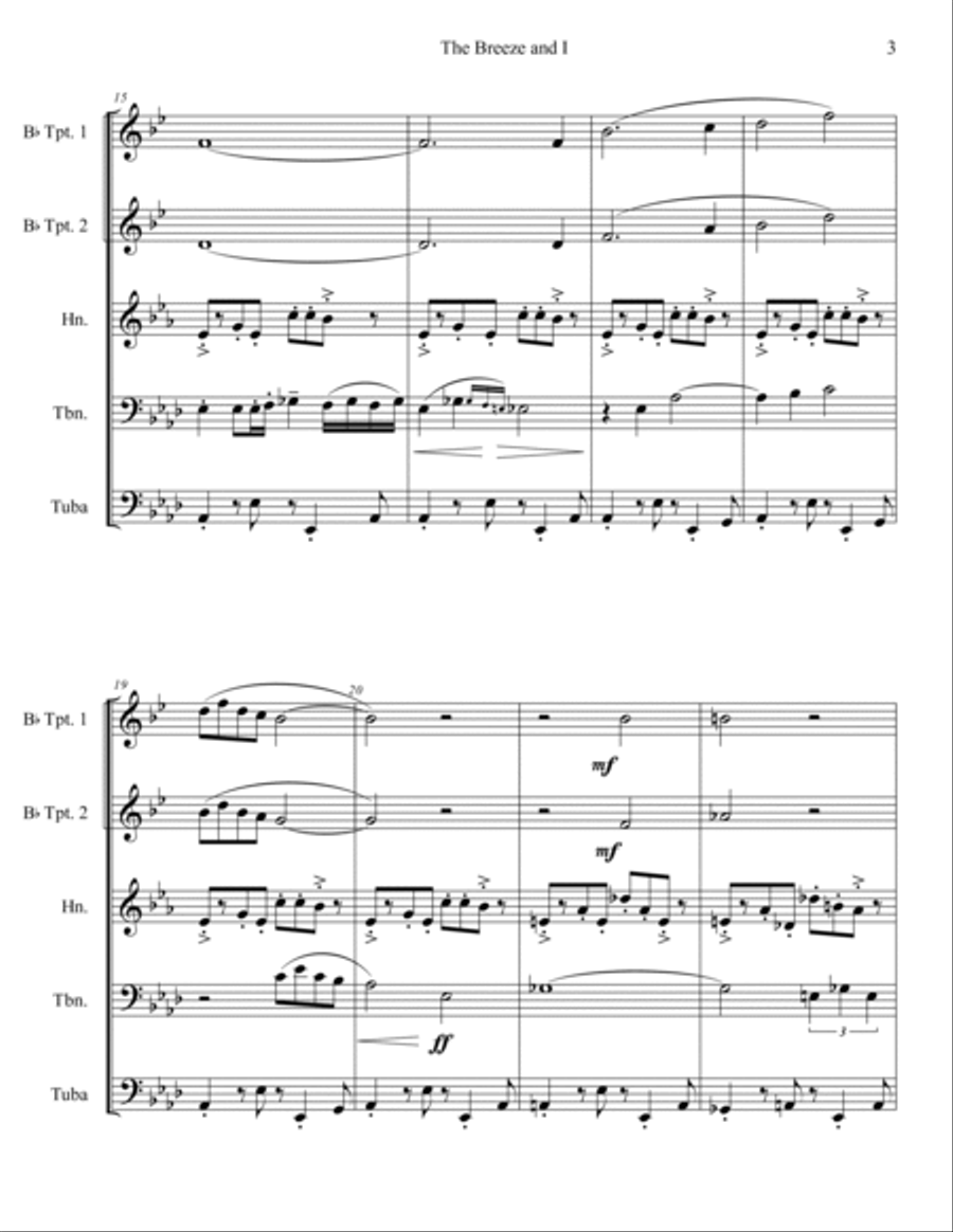 Breeze And I Brass Ensemble scores gallery preview page 4