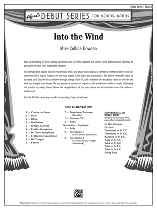Book cover for Into the Wind: Score