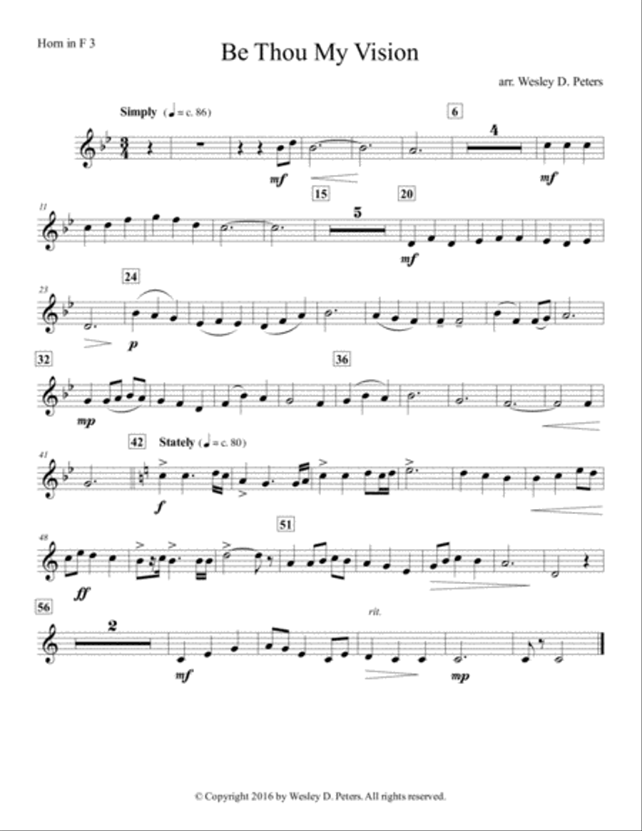Be Thou My Vision (Horn Sextet) Brass Ensemble scores gallery preview page 3