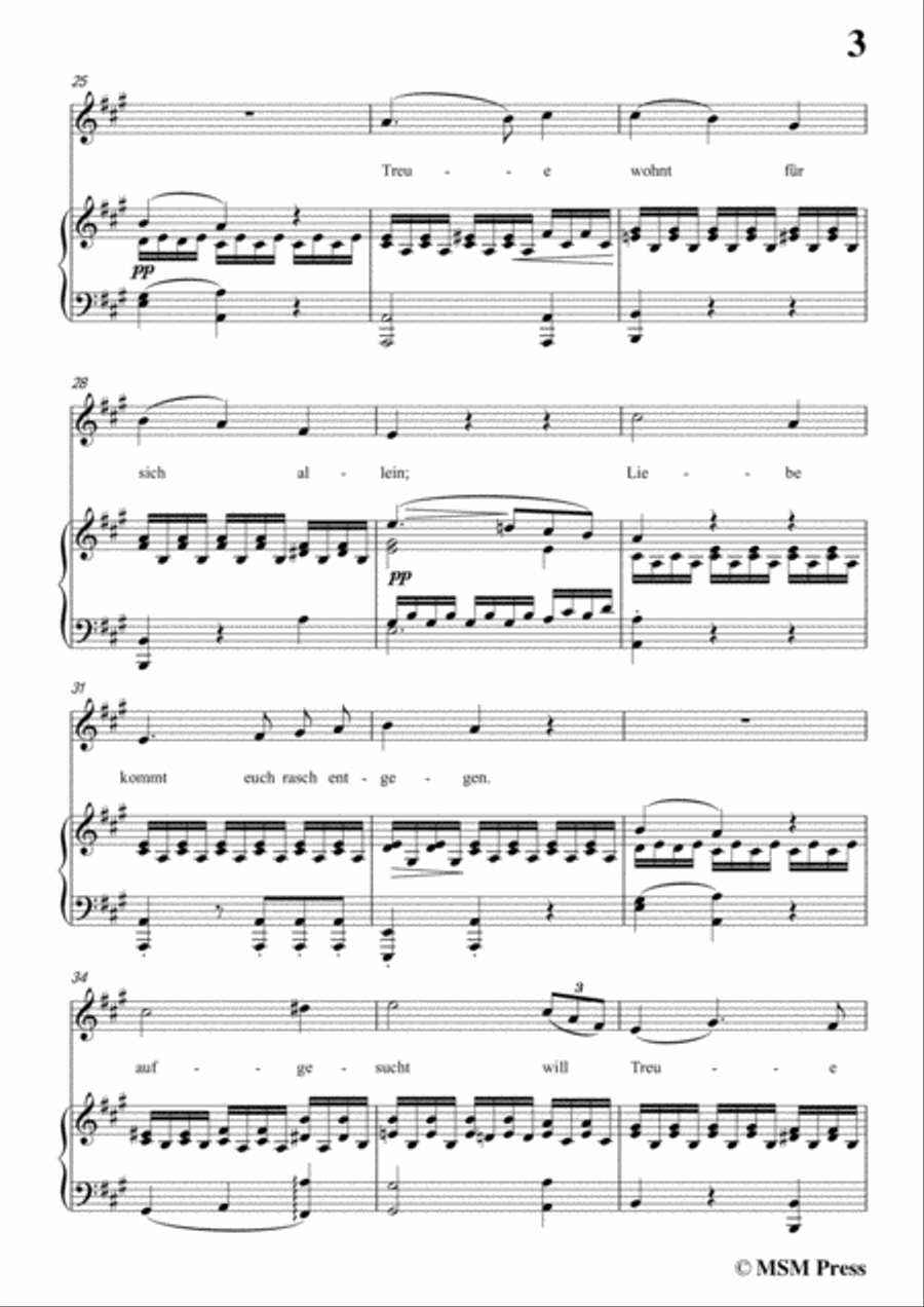 Schubert-Liebe schwärmt auf allen Wegen,in A Major,for Voice&Piano image number null