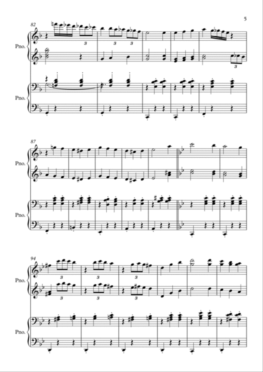 Howl's Moving Castle 1 Piano, 4-Hands scores gallery preview page 5