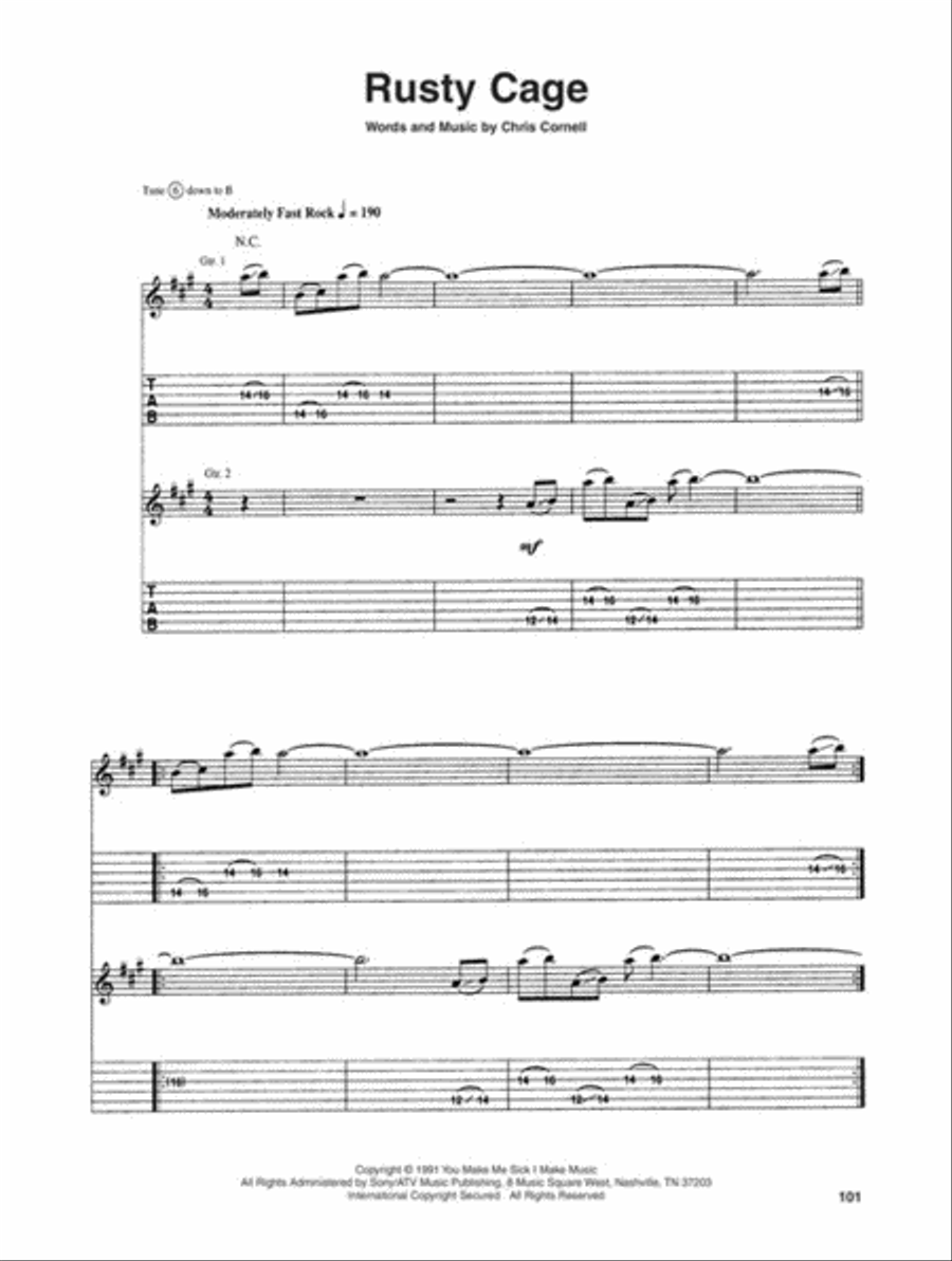 Soundgarden – Guitar Anthology Electric Guitar scores gallery preview page 7