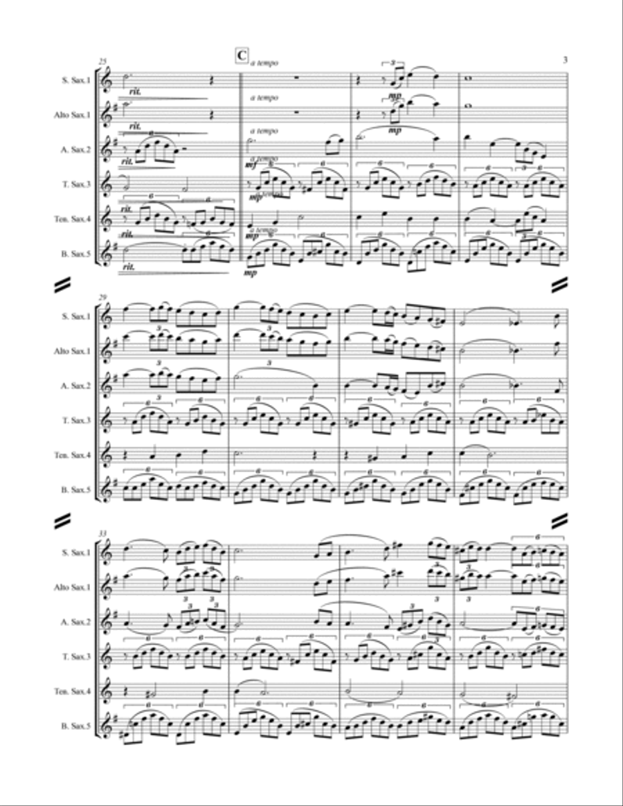 Ave Maria (for Saxophone Quintet SATTB or AATTB) Saxophone Quintet scores gallery preview page 4