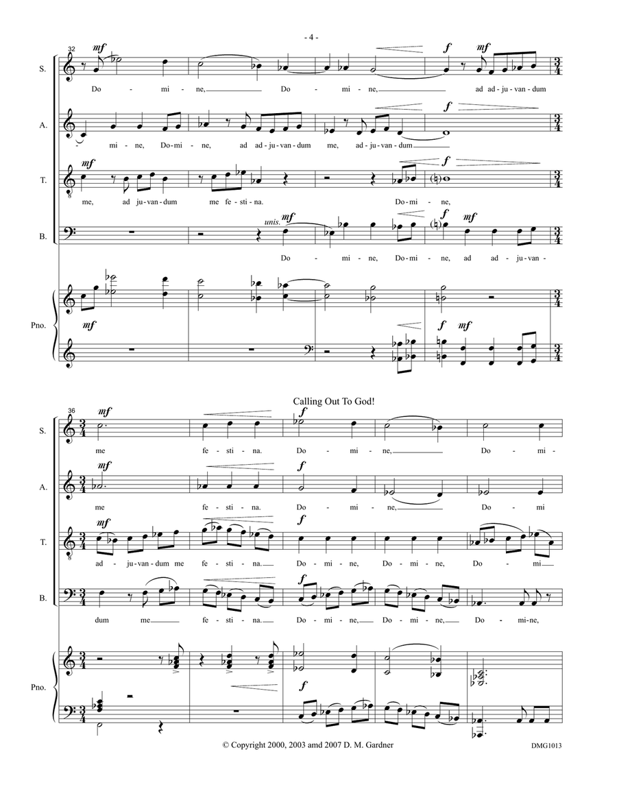 Domine ad adjuvandum me festina (SATB divisi and Piano or Organ) image number null