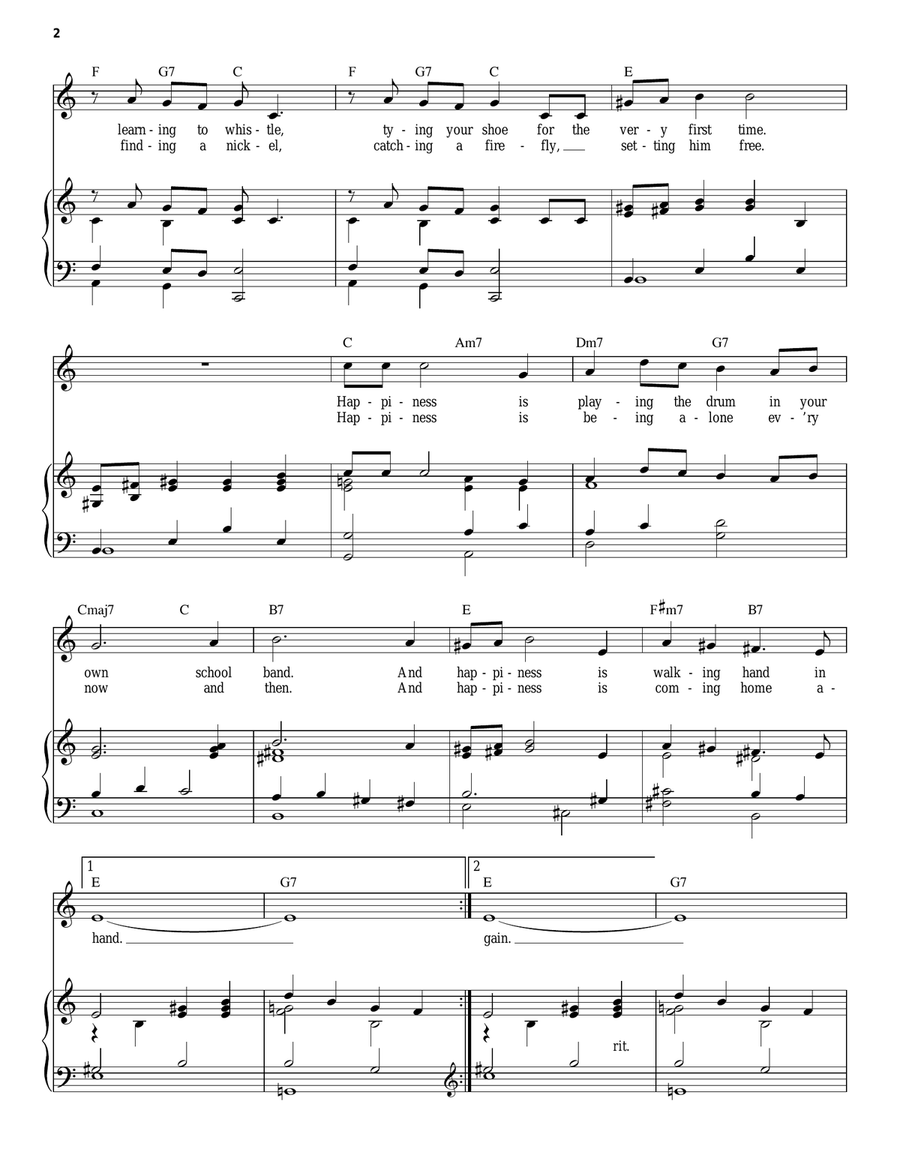 Happiness Happiness Piano, Vocal scores gallery preview page 2