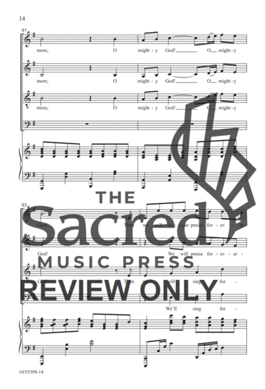 O Mighty God SATB 4-Part scores gallery preview page 13