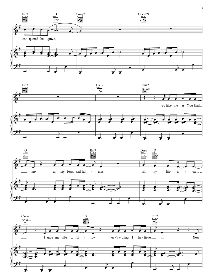 Mighty To Save Guitar scores gallery preview page 3