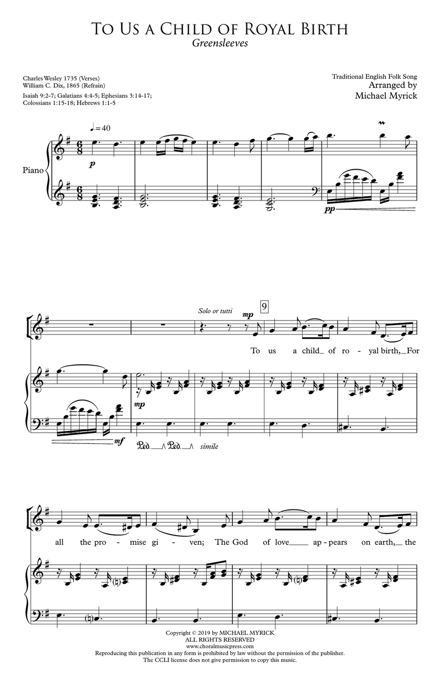 To us a Child of Royal Birth is Given (SATB) 4-Part scores gallery preview page 3