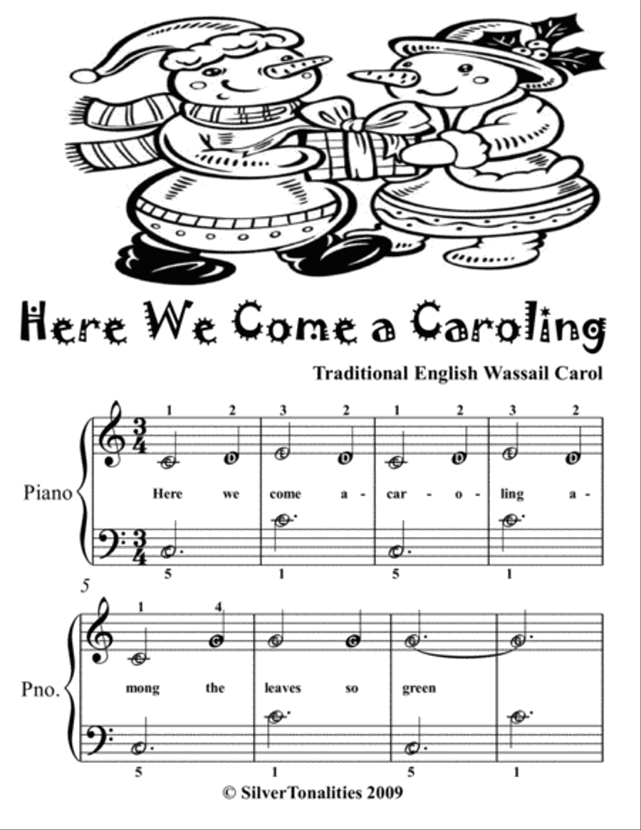 Here We Come a Caroling Easy Piano Sheet Music 2nd Edition Easy Piano scores gallery preview page 2