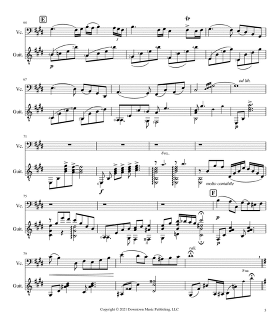 Cafe 1930 by Piazzolla for Cello and Guitar (Full Score and Parts) image number null