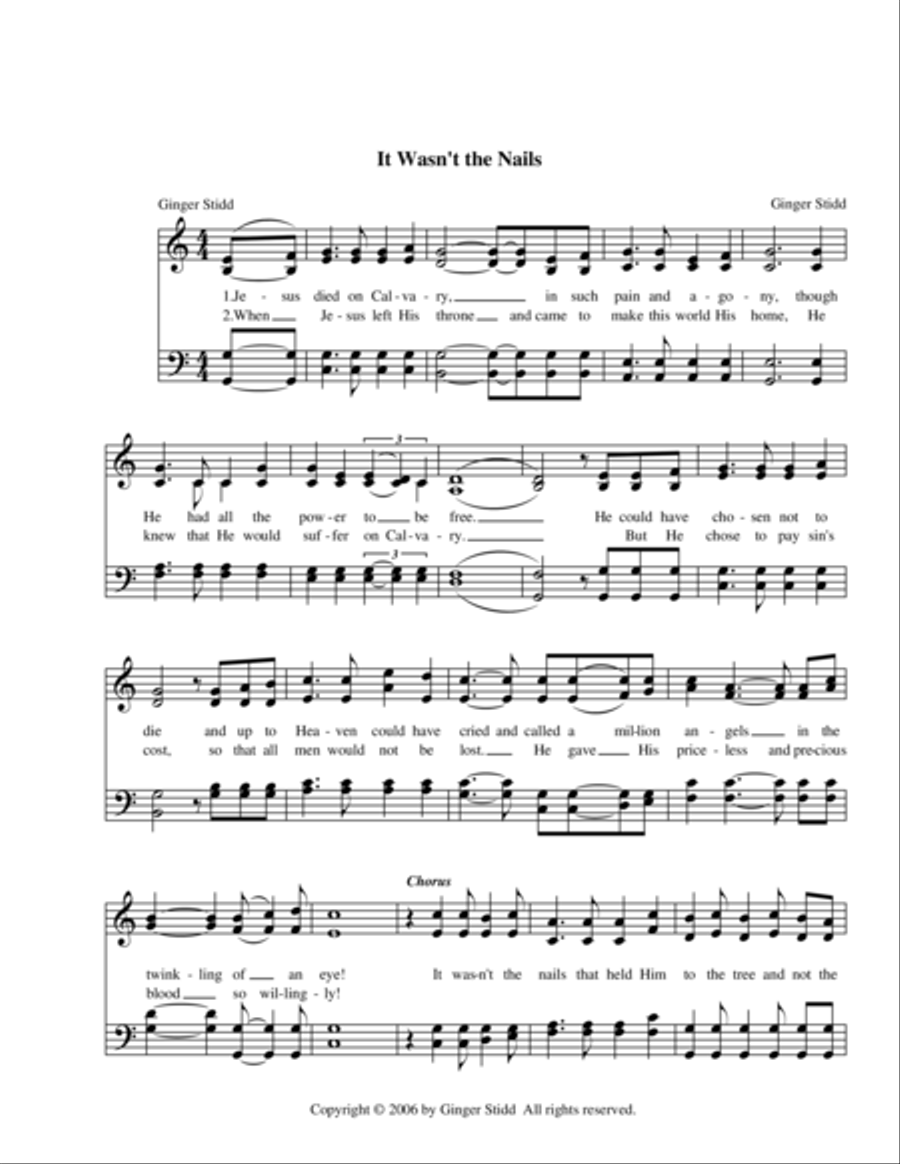 It Wasn't the Nails It Wasn't the Nails Vocal Duet scores gallery preview page 1