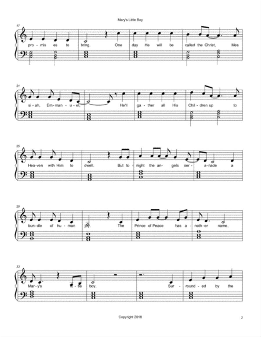 Ltlle Christmas Boy Ltlle Christmas Boy Unison Choir scores gallery preview page 2