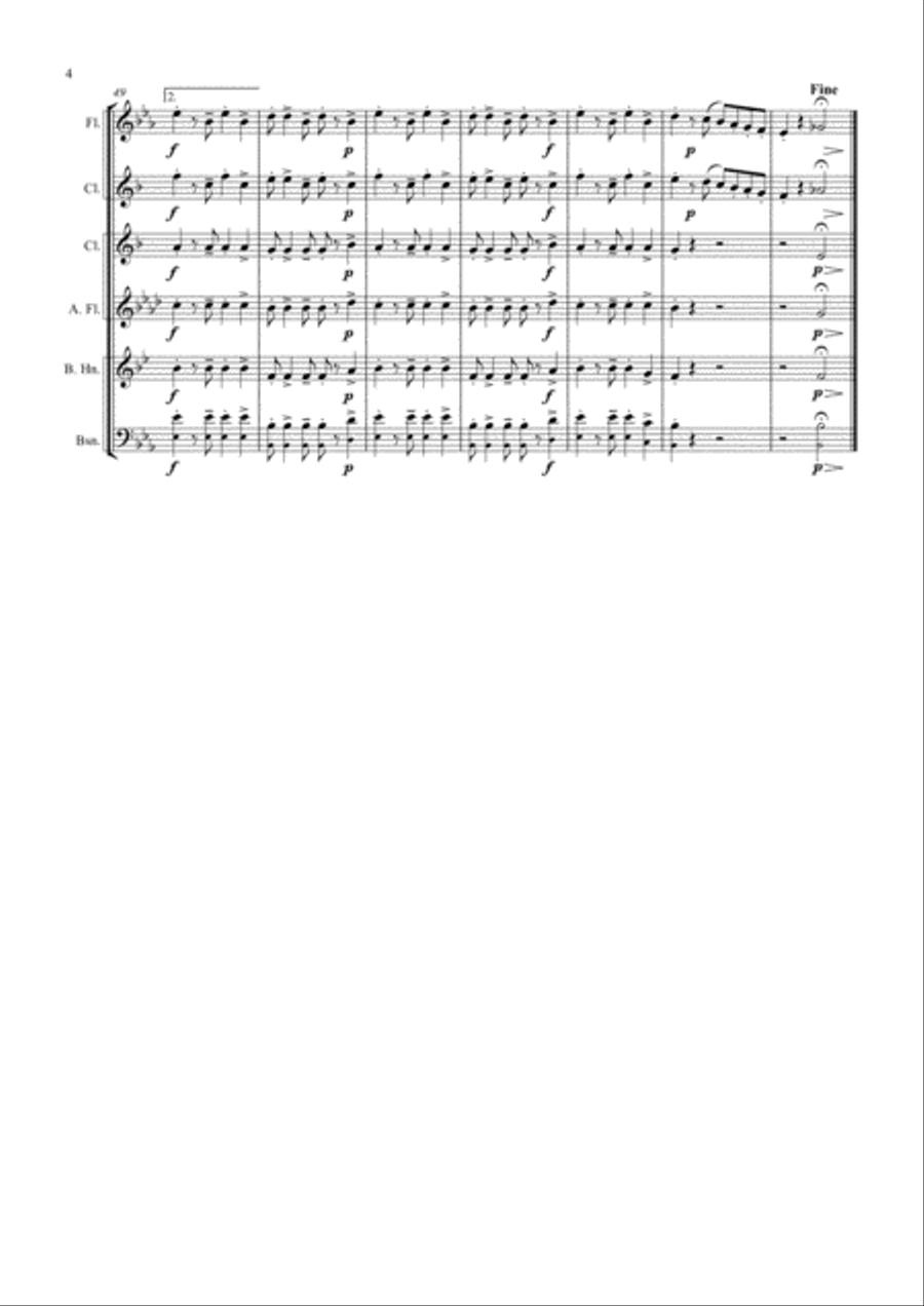 La Paloma - Spanish Habanera - Wind Trio Woodwind Trio scores gallery preview page 4