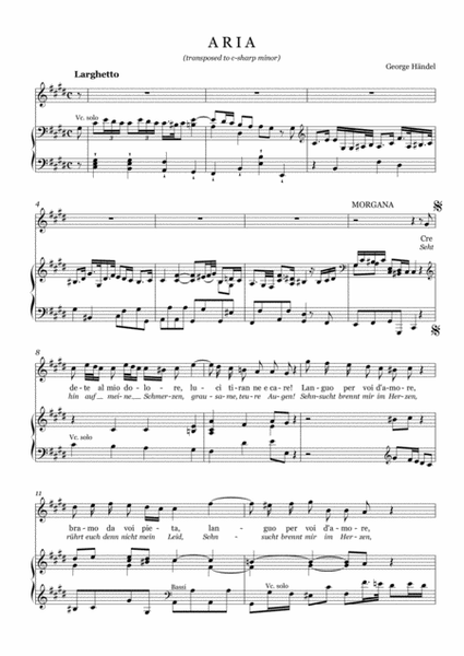 G.F.Handel-Aria of Mor﻿gana:Credete al mio dolore(from "Alcina")【transposed to c-sharp minor】