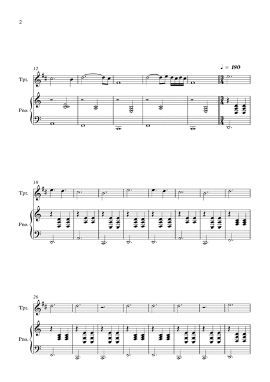 La Valse D'amelie B-Flat Trumpet scores gallery preview page 2