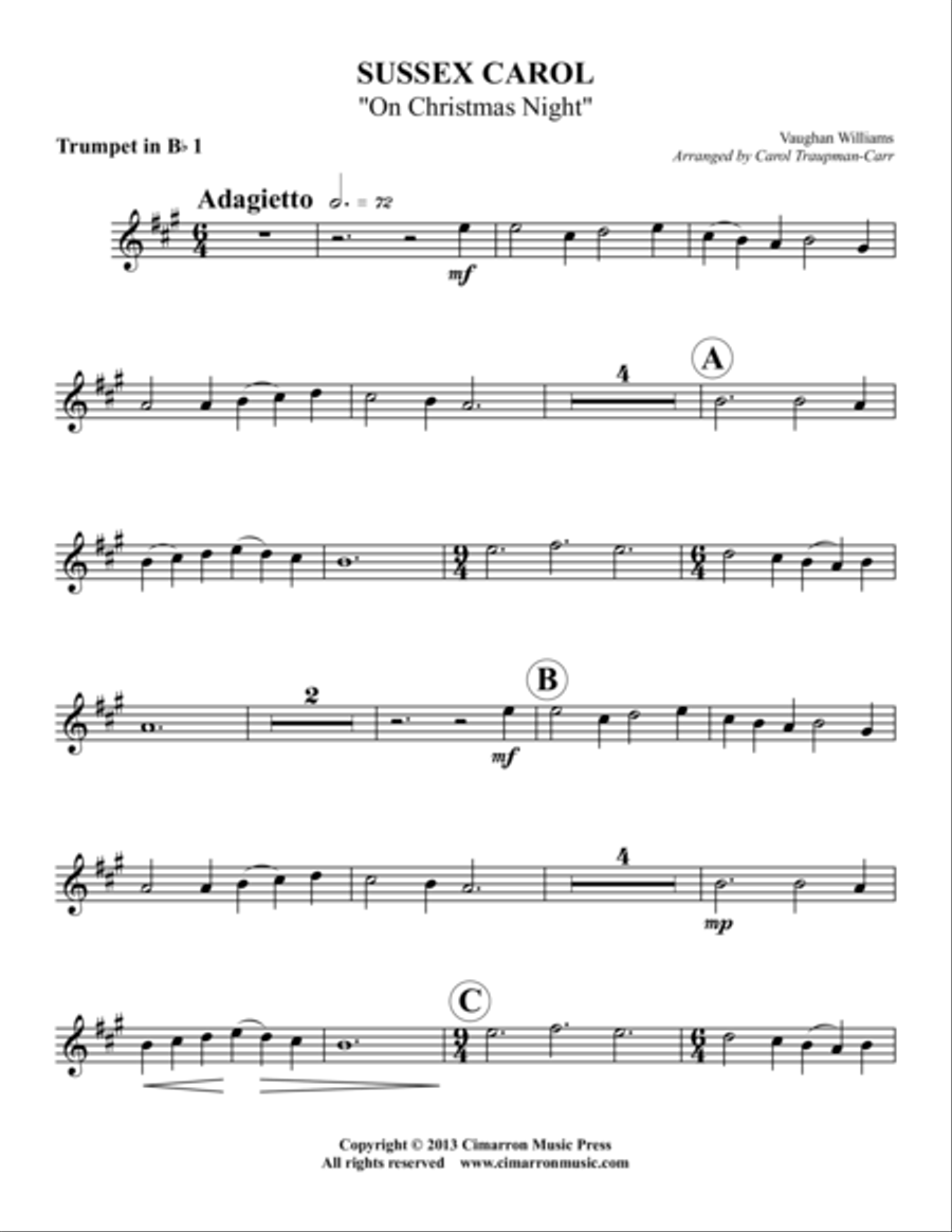 Sussex Carol Brass Quintet scores gallery preview page 5