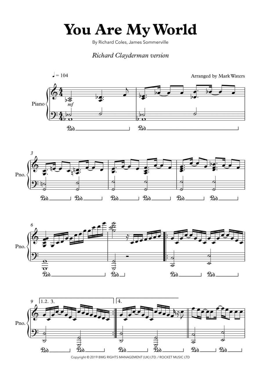 You Are My World You Are My World Piano Solo scores gallery preview page 1