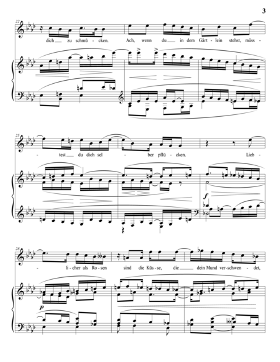 WOLF: Wenn du zu den Blumen gehst (transposed to A-flat major) Voice scores gallery preview page 4