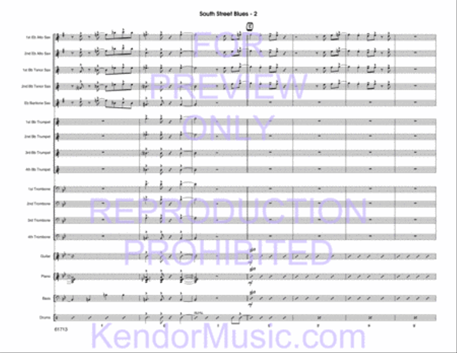 South Street Blues (Full Score) Jazz Ensemble scores gallery preview page 3