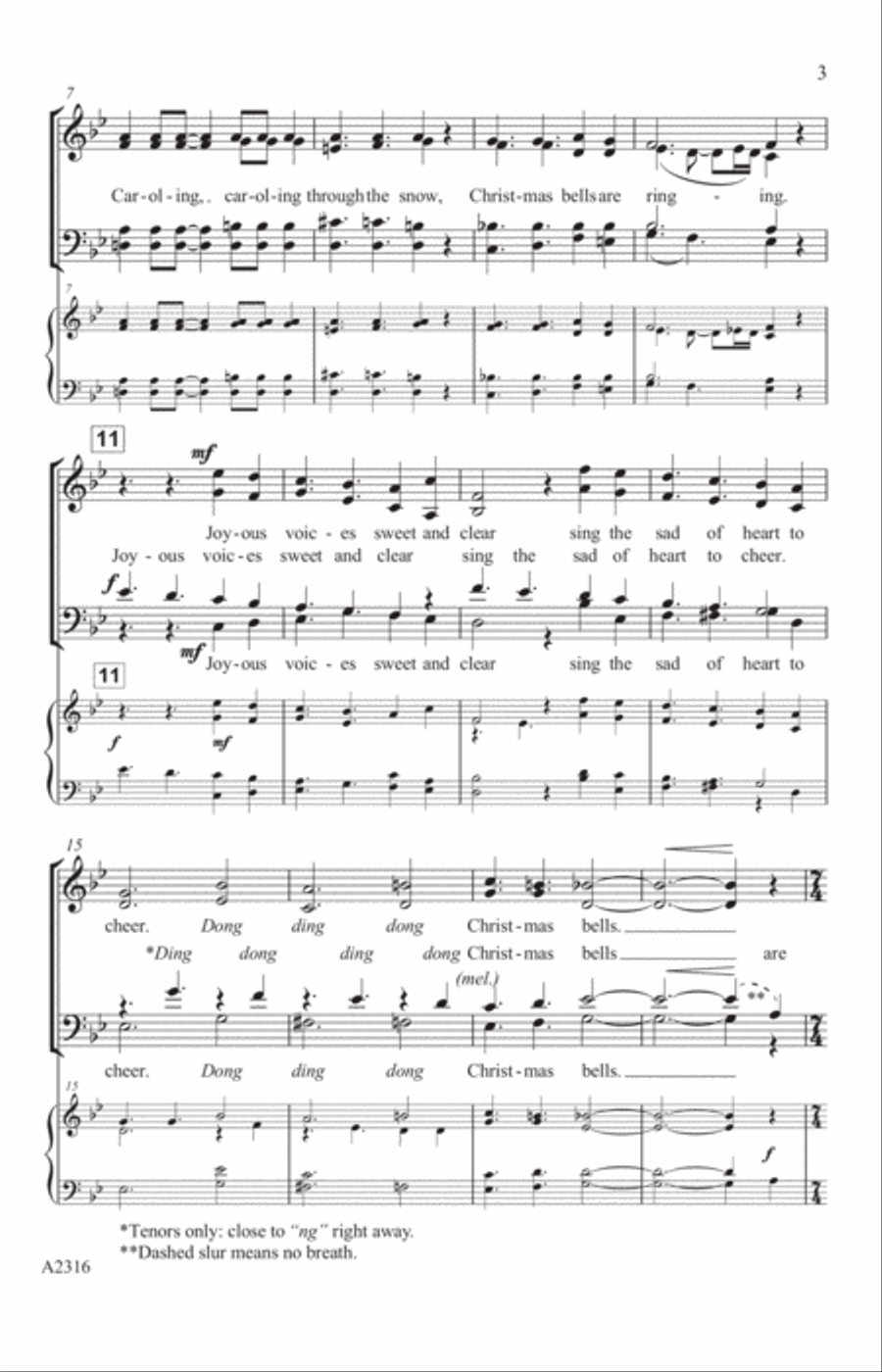 Caroling, Caroling (arr. Michele Weir) 4-Part scores gallery preview page 2