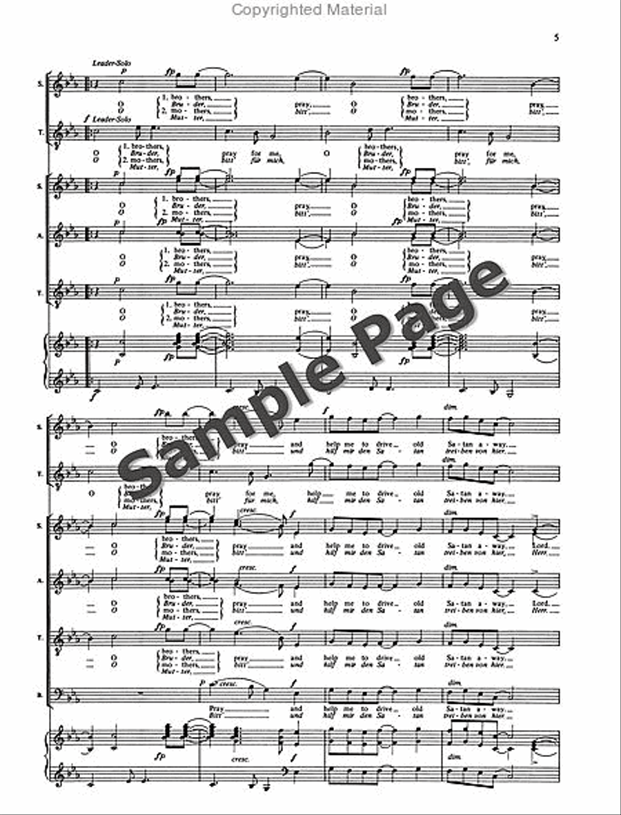 5 Negro Spirituals SSAATTBB scores gallery preview page 8