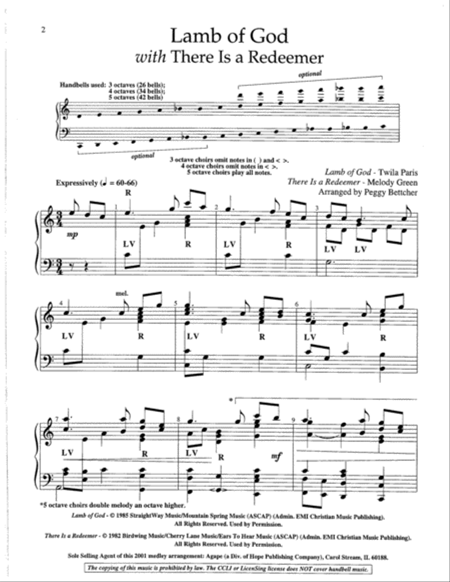 Lamb of God with There Is a Redeemer 5-Octaves scores gallery preview page 8