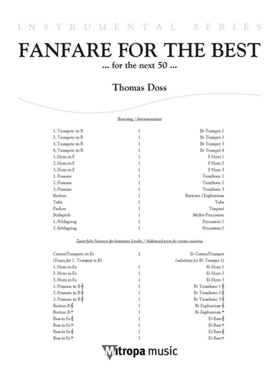 Fanfare for the Best