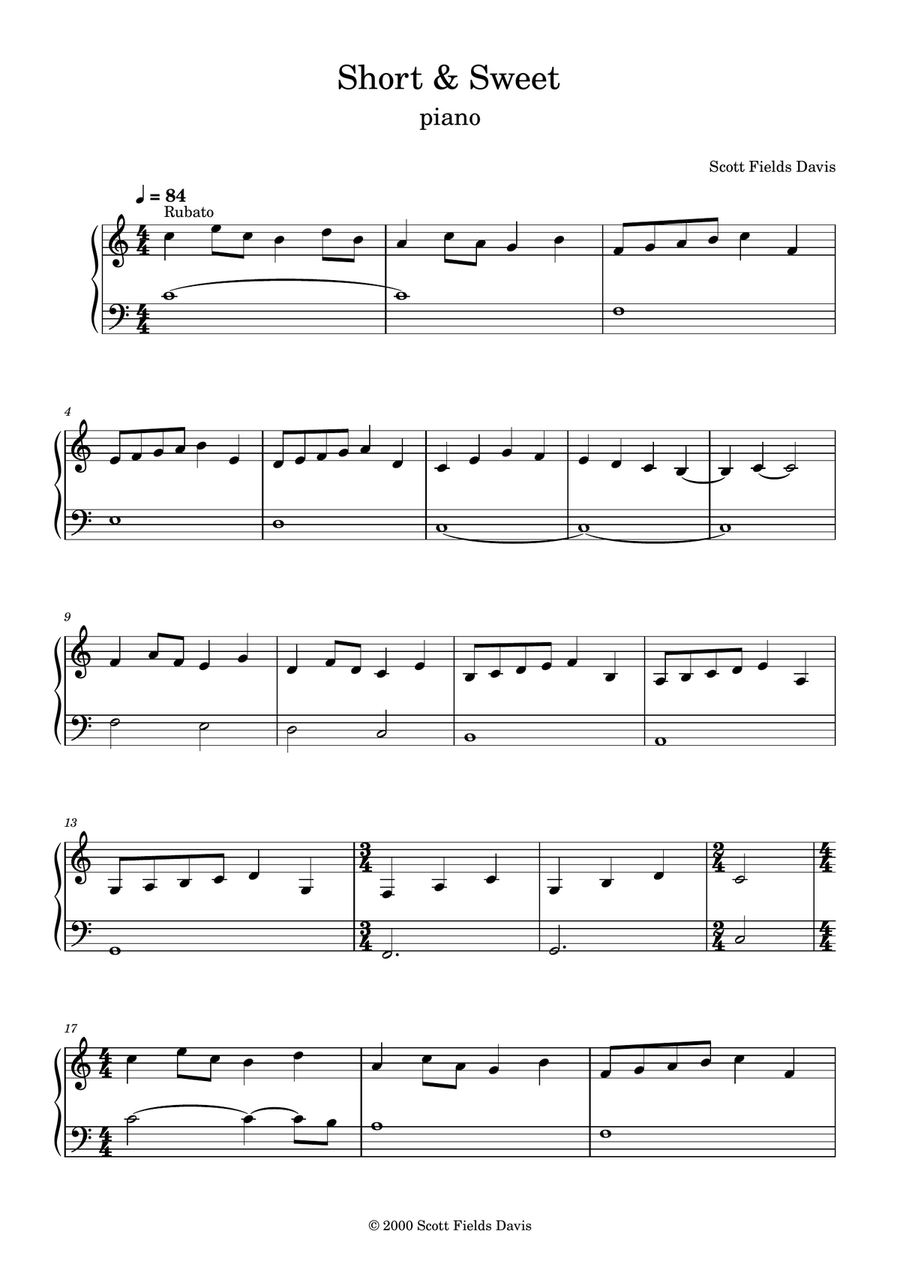 Short & Sweet Short & Sweet Easy Piano scores gallery preview page 1