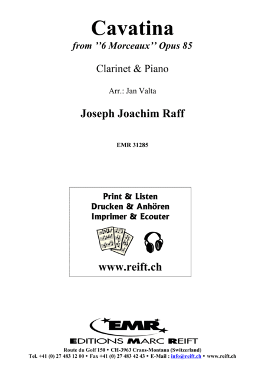 Cavatina Clarinet Solo scores gallery preview page 1