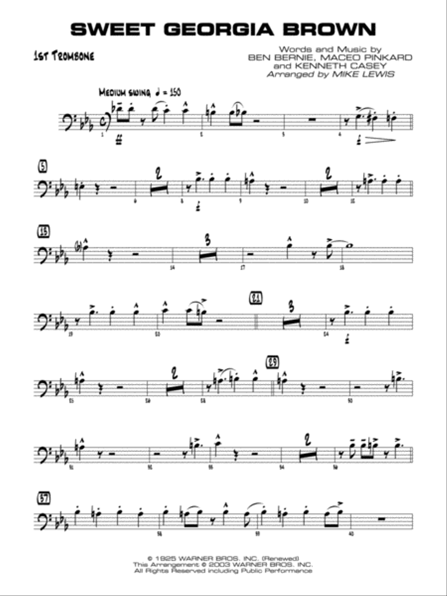 Sweet Georgia Brown: 1st Trombone