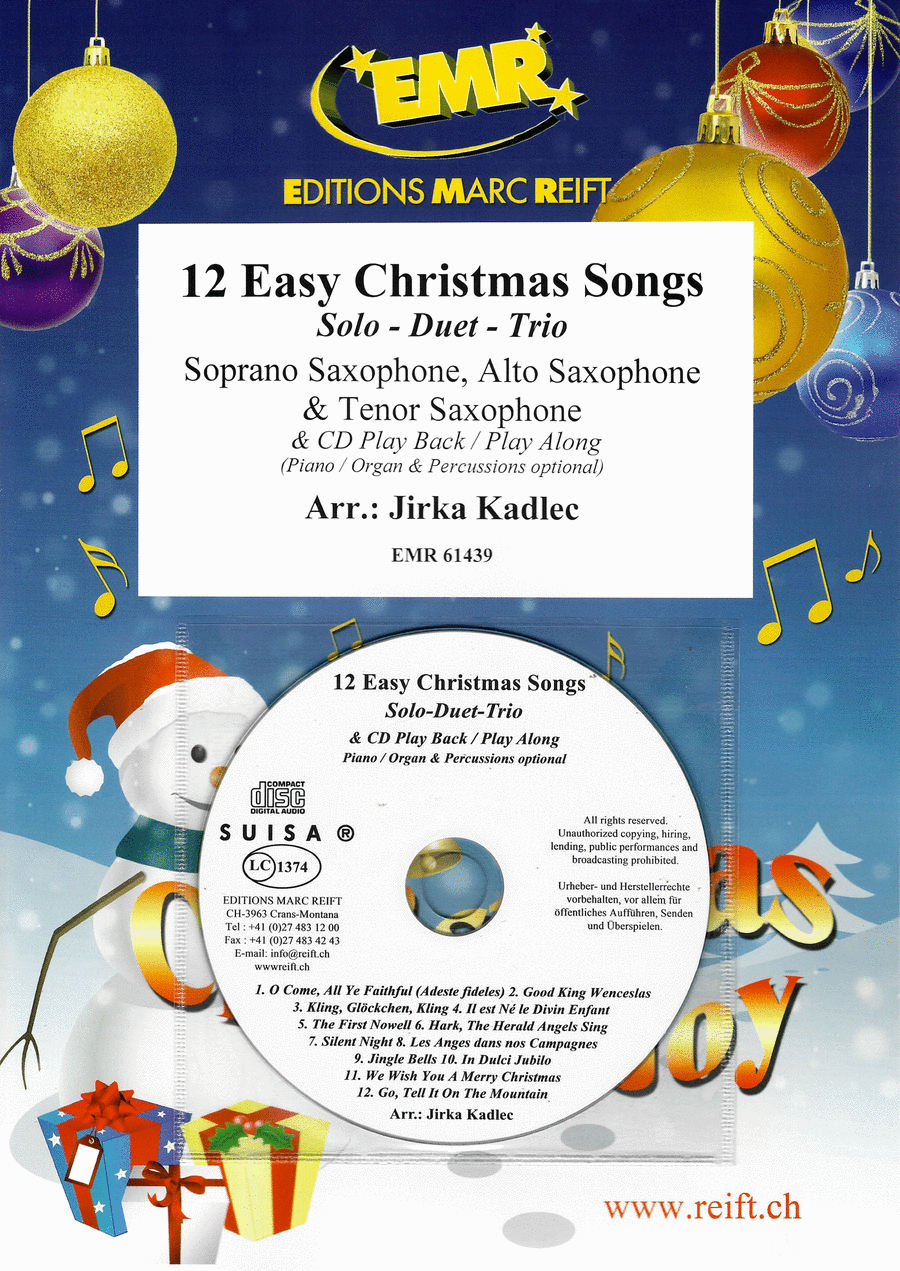 12 Easy Christmas Songs Woodwind Duet scores gallery preview page 1