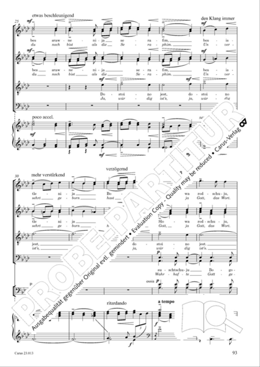 Liturgy of St. John Chrysostom op. 31 for mixed choir a cappella (Chrysostomos-Liturgie op. 31 fur Chor a cappella mit singbarem deutschem Text)