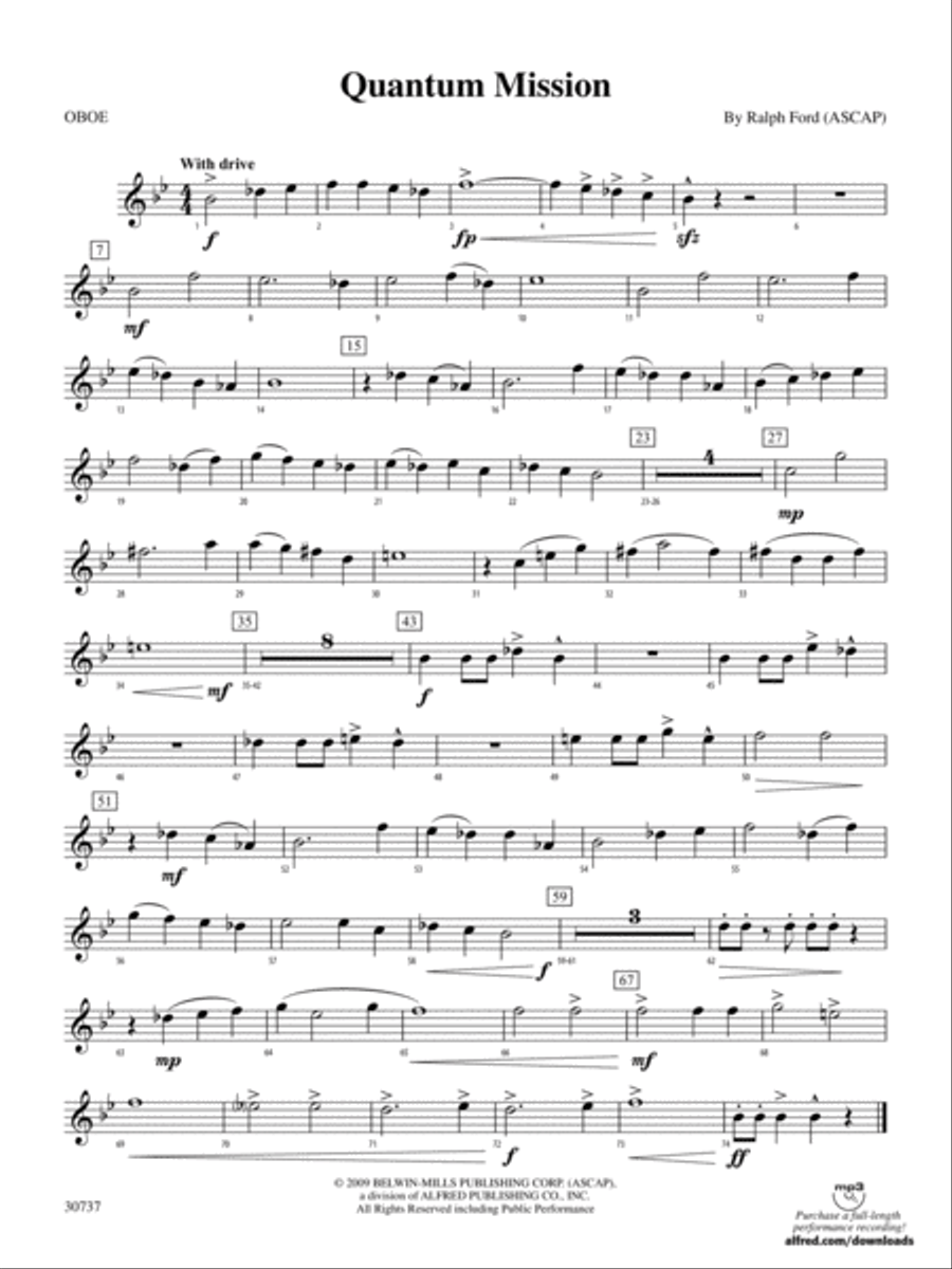 Quantum Mission: Oboe Concert Band scores gallery preview page 1