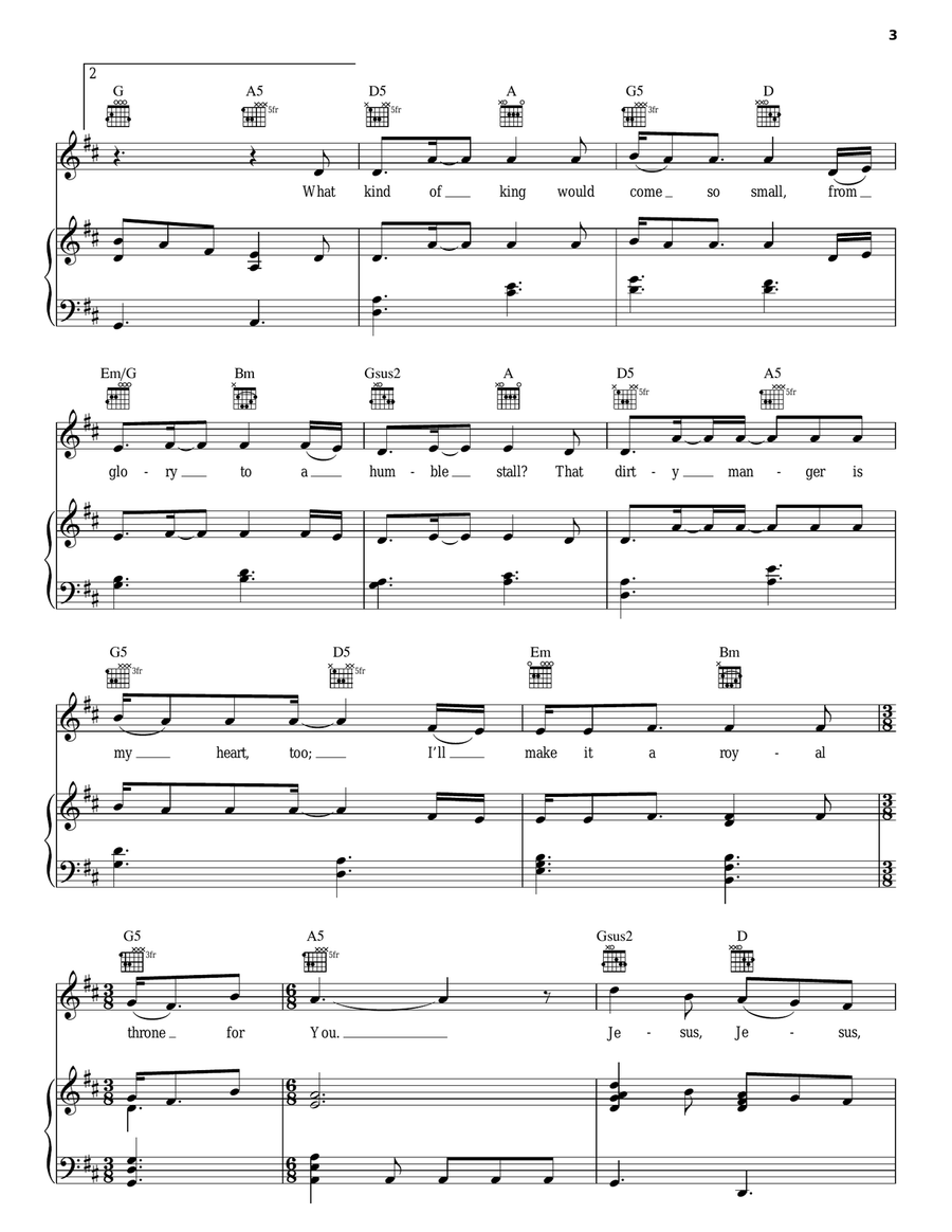 Manger Throne Piano, Vocal, Guitar scores gallery preview page 3