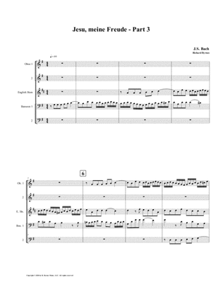 Jesu, meine Freude - Part 3, by J.S. Bach for Double Reed Quintet