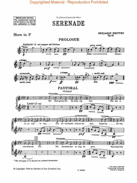 Serenade for Tenor, Op. 31