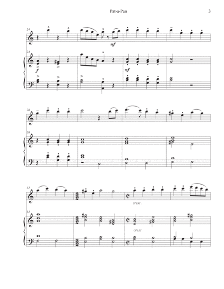Pat-a-Pan (Violin-Piano) Violin Solo scores gallery preview page 3