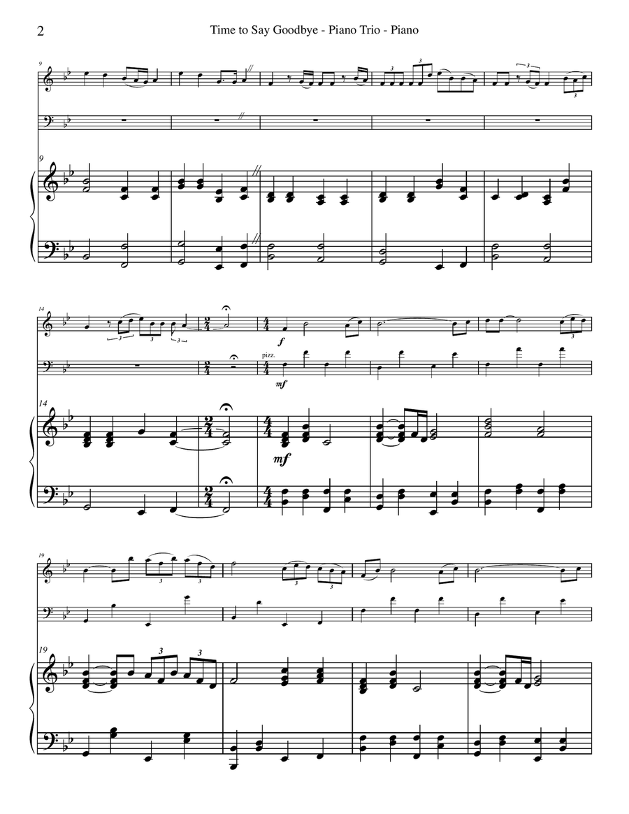 Time To Say Goodbye Piano Trio scores gallery preview page 2