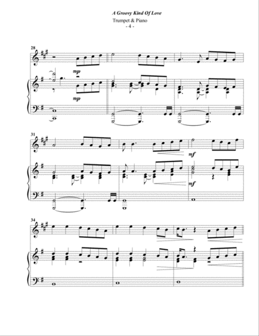 A Groovy Kind Of Love B-Flat Trumpet scores gallery preview page 4