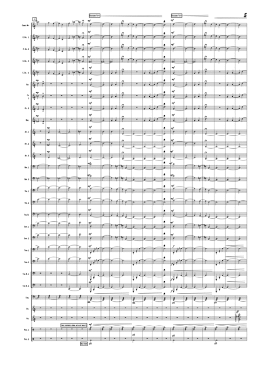 A Journey with the Wind piece for brass band advanced level.Orchestral material available Full Orchestra scores gallery preview page 5