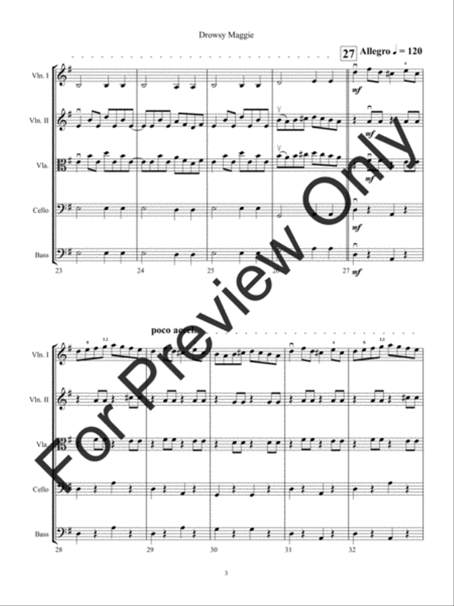 Drowsy Maggie String Orchestra scores gallery preview page 6