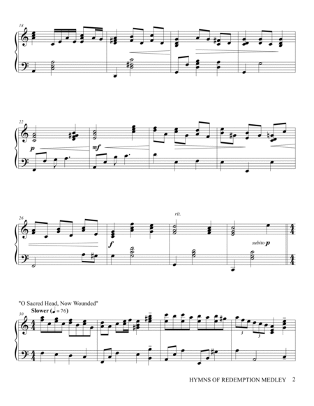 HYMNS OF REDEMPTION MEDLEY FOR SOLO PIANO image number null