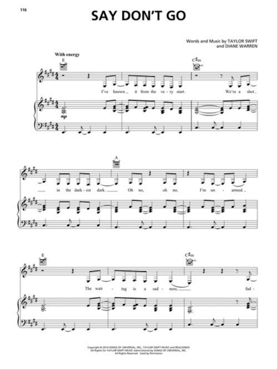 Taylor Swift – 1989 (Taylor's Version) Piano, Vocal, Guitar scores gallery preview page 7