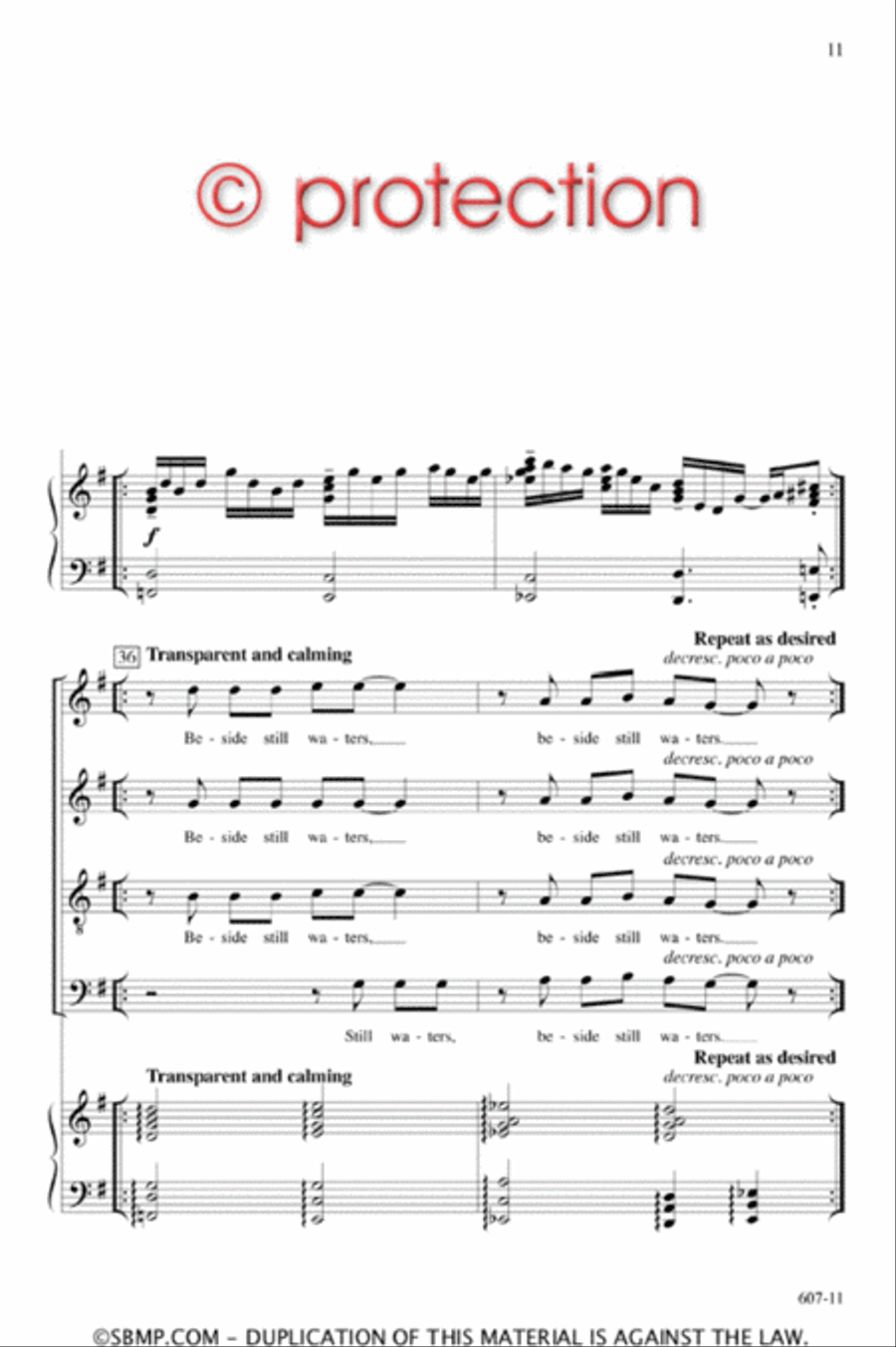 Beside the Still Waters - SATB Octavo 4-Part scores gallery preview page 10