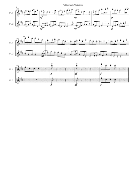 Variations for 2 flutes on the Irish folk tune Paddywhack image number null