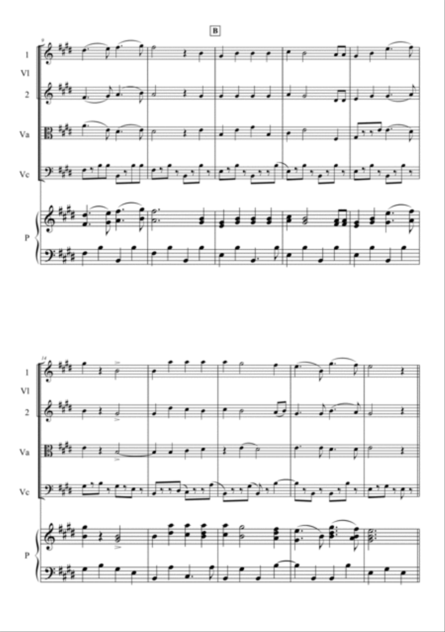 Yellow Rose of Texas Piano Quintet scores gallery preview page 2