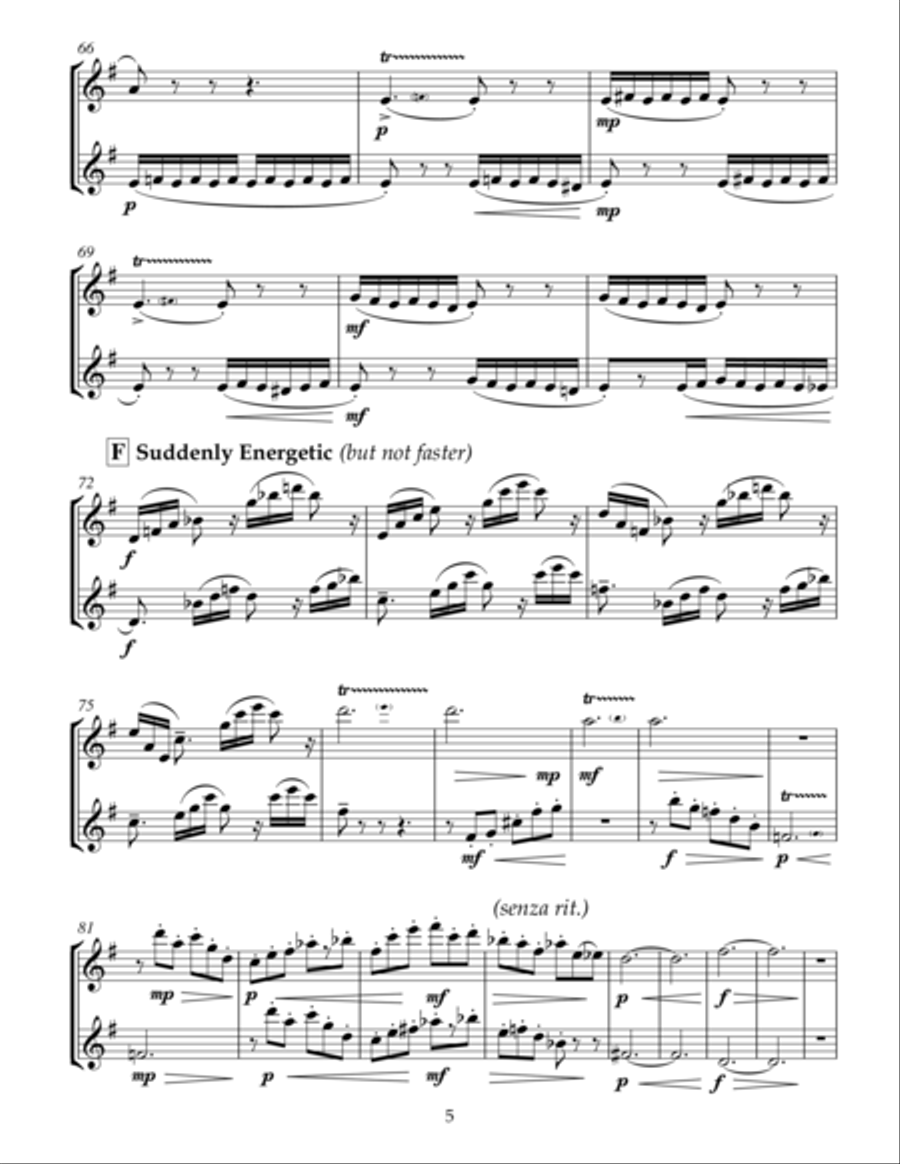 Poetic Images for Two Flutes Flute Duet scores gallery preview page 5