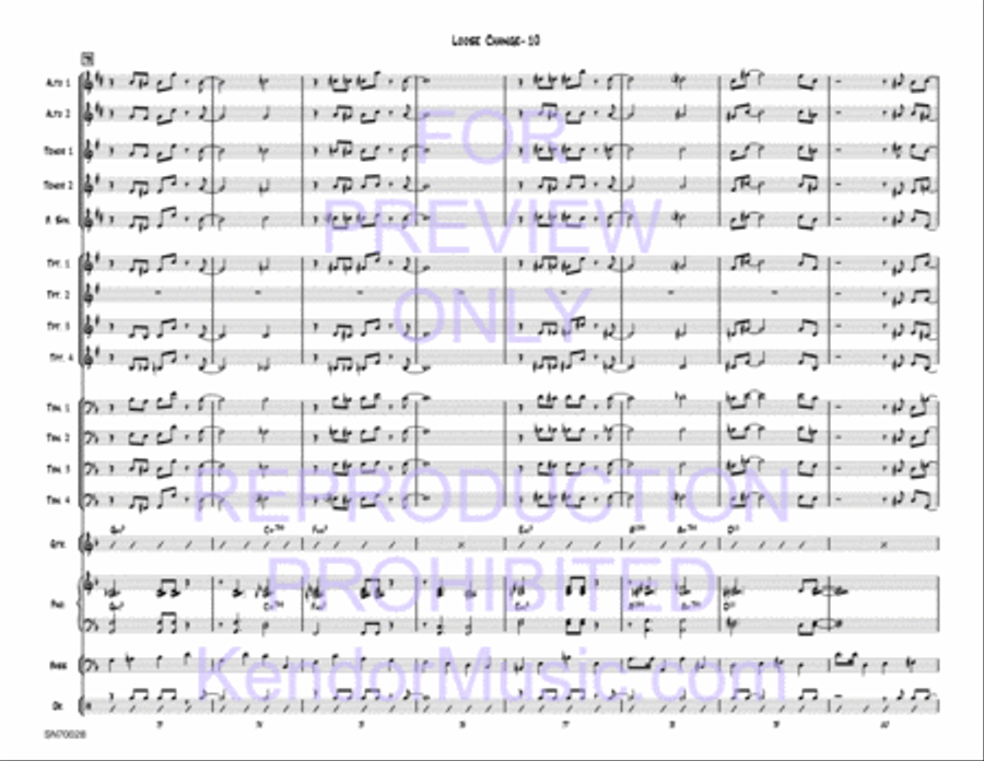 Loose Change (Full Score) Jazz Ensemble scores gallery preview page 11
